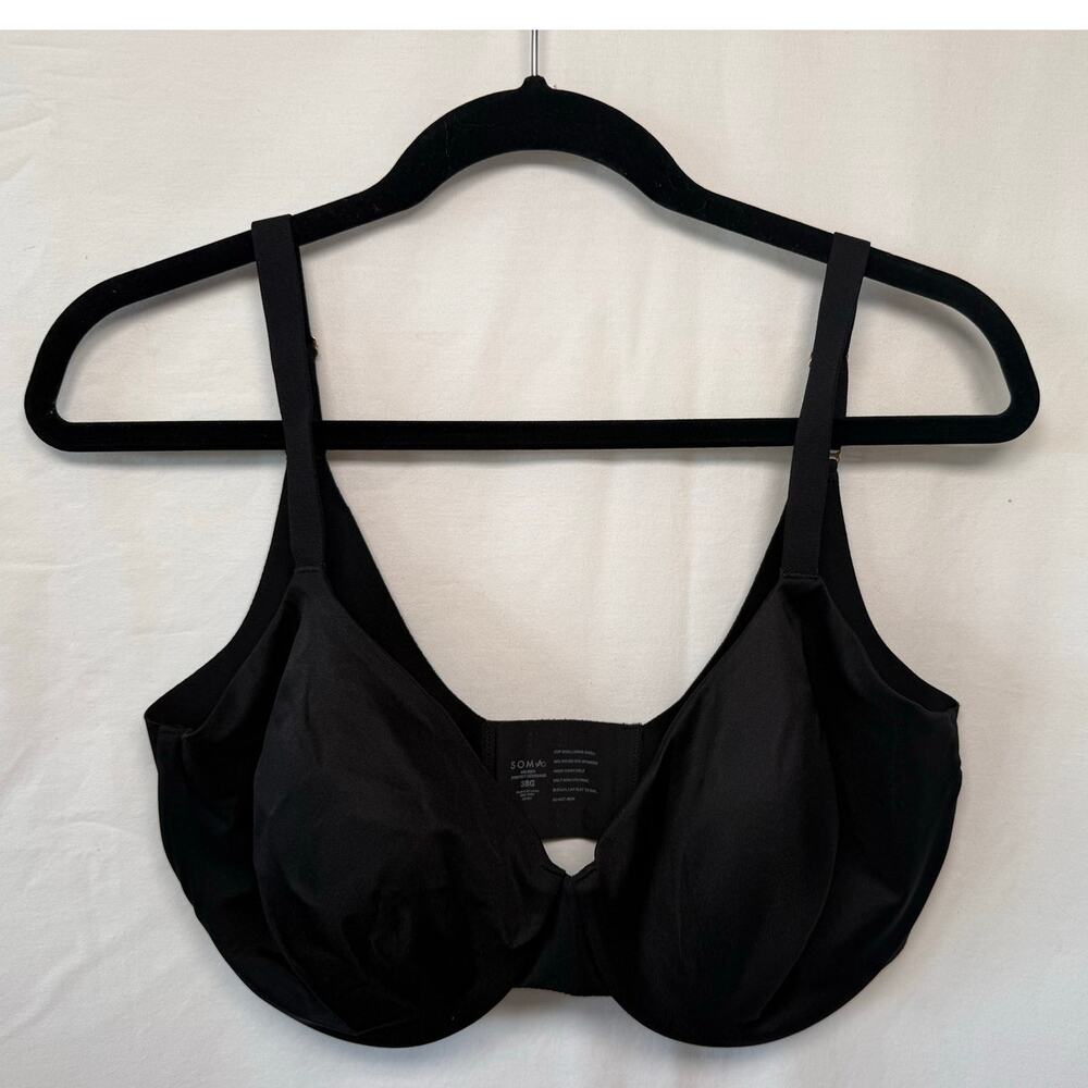 Soma Unlined Perfect Coverag e Underwire Bra, Black, Size 38G